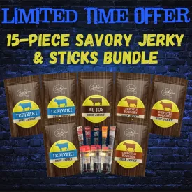 15 Piece Savory Jerky & Sticks Bundle