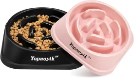2 Pack Slow Feeder Dog Bowls for Healthy Eating, Non-Slip and Anti-Choking Design, Reduces Bloating & Overeating for Large Dogs, Easy to Clean