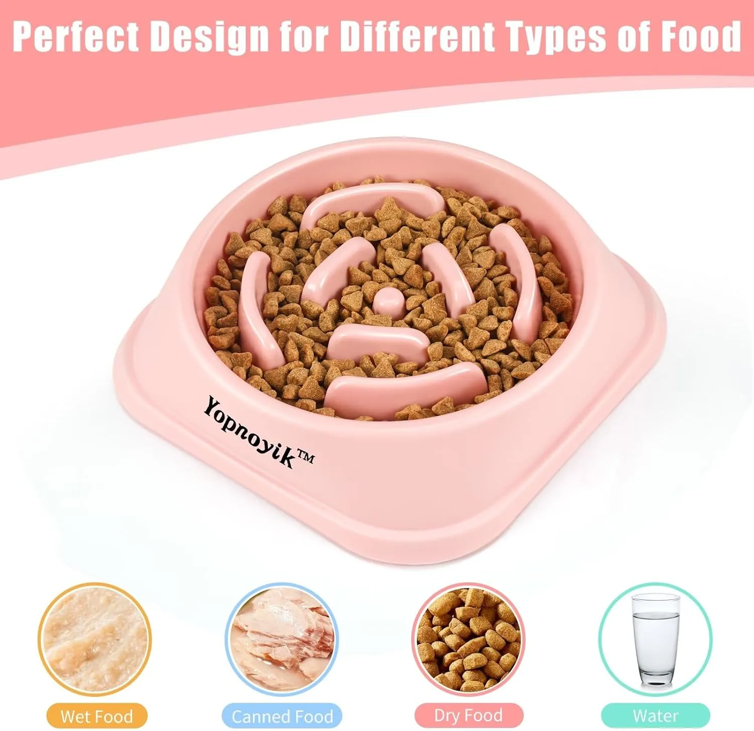 2 Pack Slow Feeder Dog Bowls for Healthy Eating, Non-Slip and Anti-Choking Design, Reduces Bloating & Overeating for Large Dogs, Easy to Clean