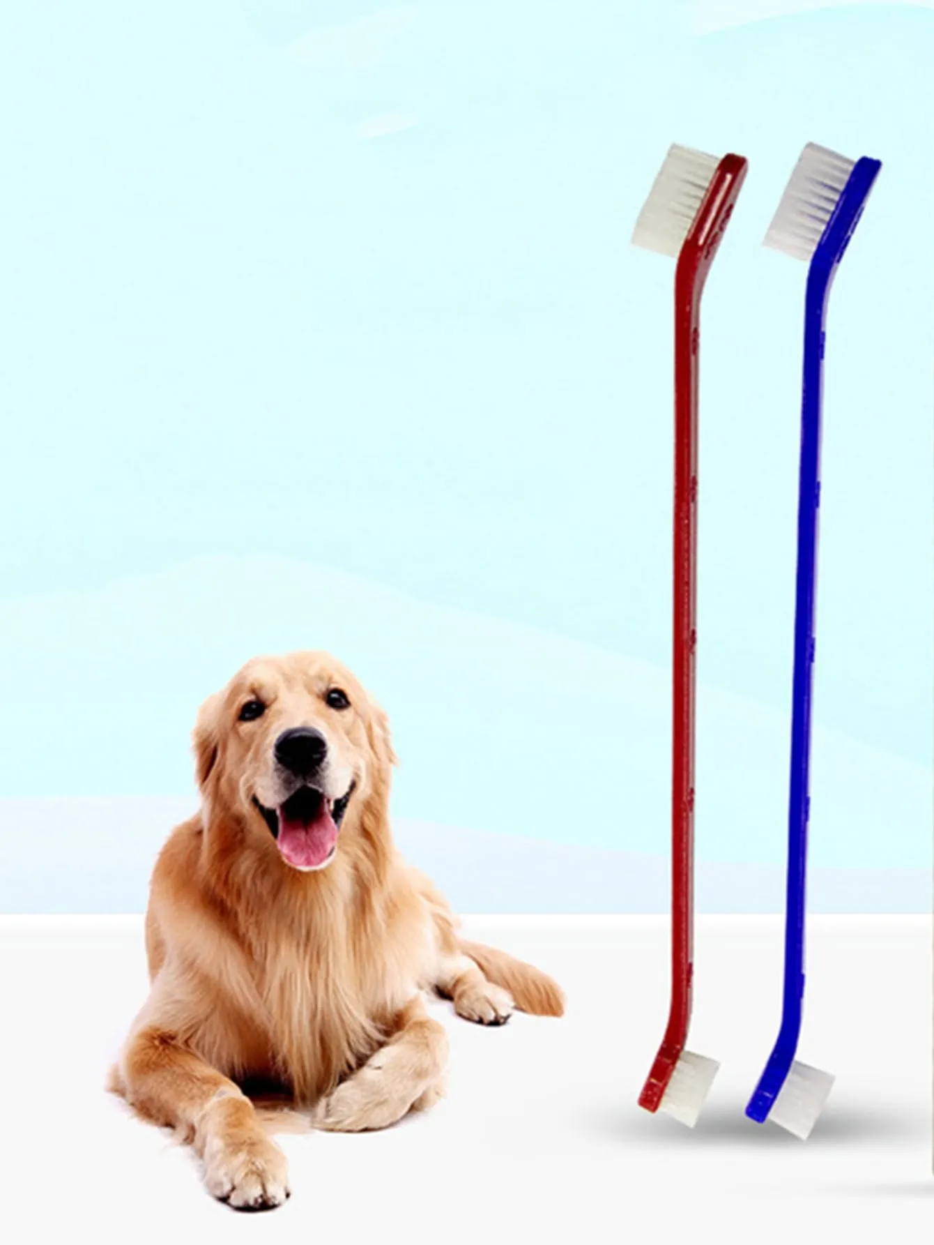 2pcs Double Head Random Color Pet Toothbrush