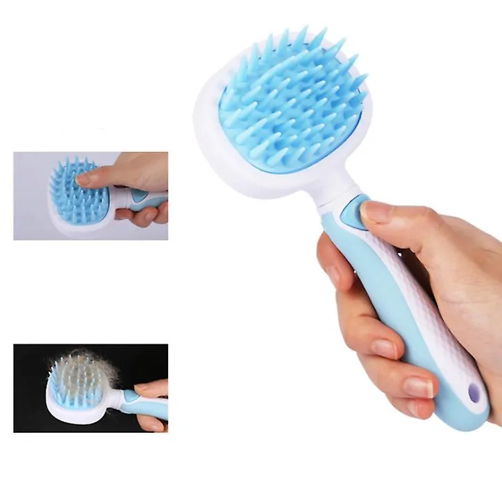 2Pcs green pet Hair Removal Comb soft Silicone Massager comb AZ21731