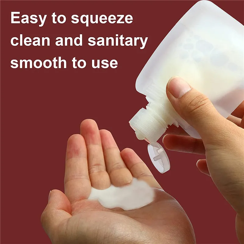 4 Pcs Refillable Empty Squeeze Pouch Bags for Toiletry Lotion Shampoo Shower Gel