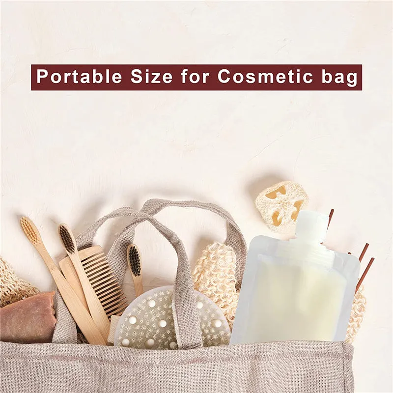 4 Pcs Refillable Empty Squeeze Pouch Bags for Toiletry Lotion Shampoo Shower Gel
