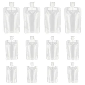 4 Pcs Refillable Empty Squeeze Pouch Bags for Toiletry Lotion Shampoo Shower Gel
