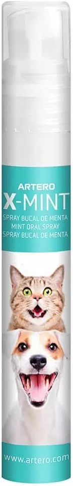 Artero X-Mint. Instantly removes bad breath from your dog or cat. Maintains oral hygiene. Pleasant taste. Protects enamel. Easy to apply with diffuser spray.