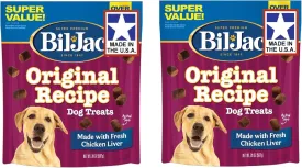 Bil-Jac Dog Treats - Original Recipe Chicken Liver Soft Puppy Training Treat Rewards, Resealable Double Zipper Pouch (Sizes Vary) (2, 20oz)