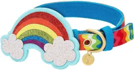 Blueberry Pet Rainbow Ripple Dream Adjustable Dog Collar with Blingy Dcor, Neck 13-16.5", for Medium Breed