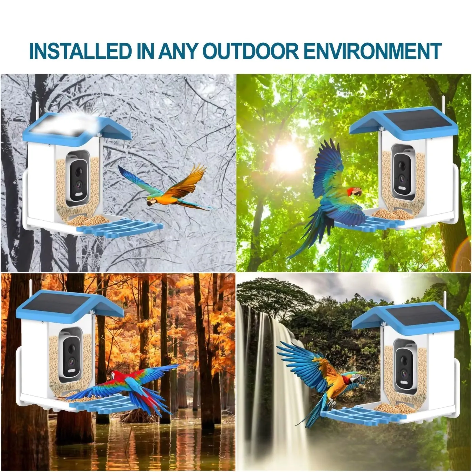 Brookstone Bird Feeder with Wireless Camera AI Species ID Solar Panel Smart Home