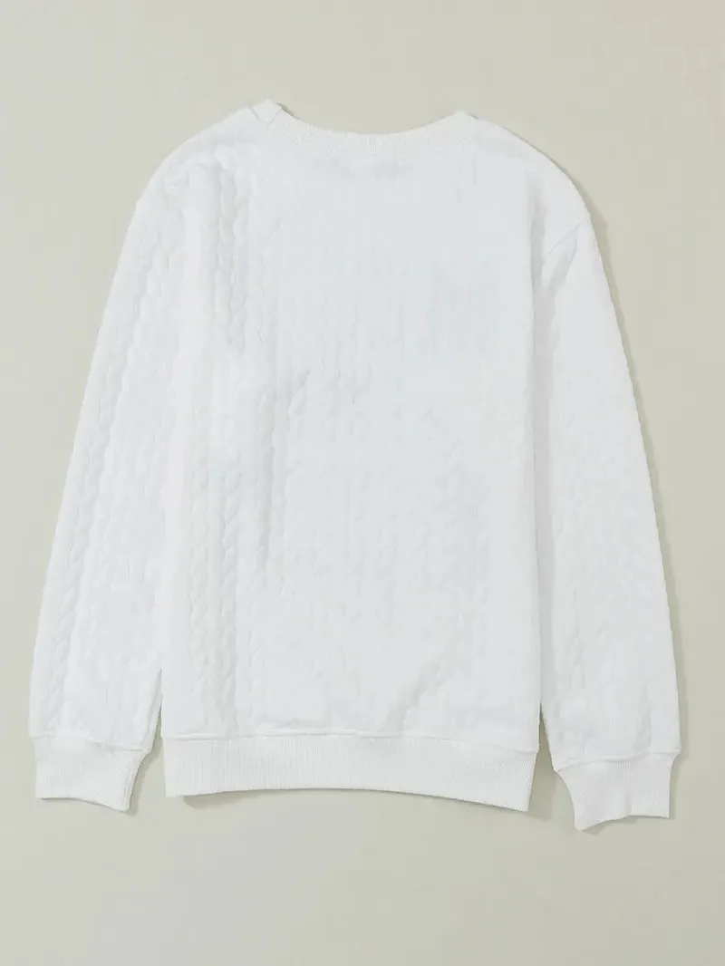 Cable Knit Pullover Sweatshirt