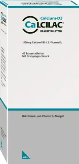 Calcium carbonate, colecalciferol, CALCILAC effervescent tablets