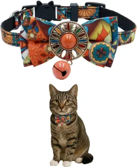 Cat Collar with Bow Tie, Premium Breakaway Cat Collar with Bell - Adjustable Pet Accessory for Small to Medium Cats (7.08-11.02 inches)