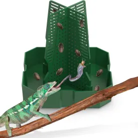 Chameleon Feeding Bowl for Reptile Terrarium, Climbable Design for Reptile to Hunt, Suitable for Feeding Lizards, Bearded Dragons, Geckos, Guardians, Frogs, Green, Large