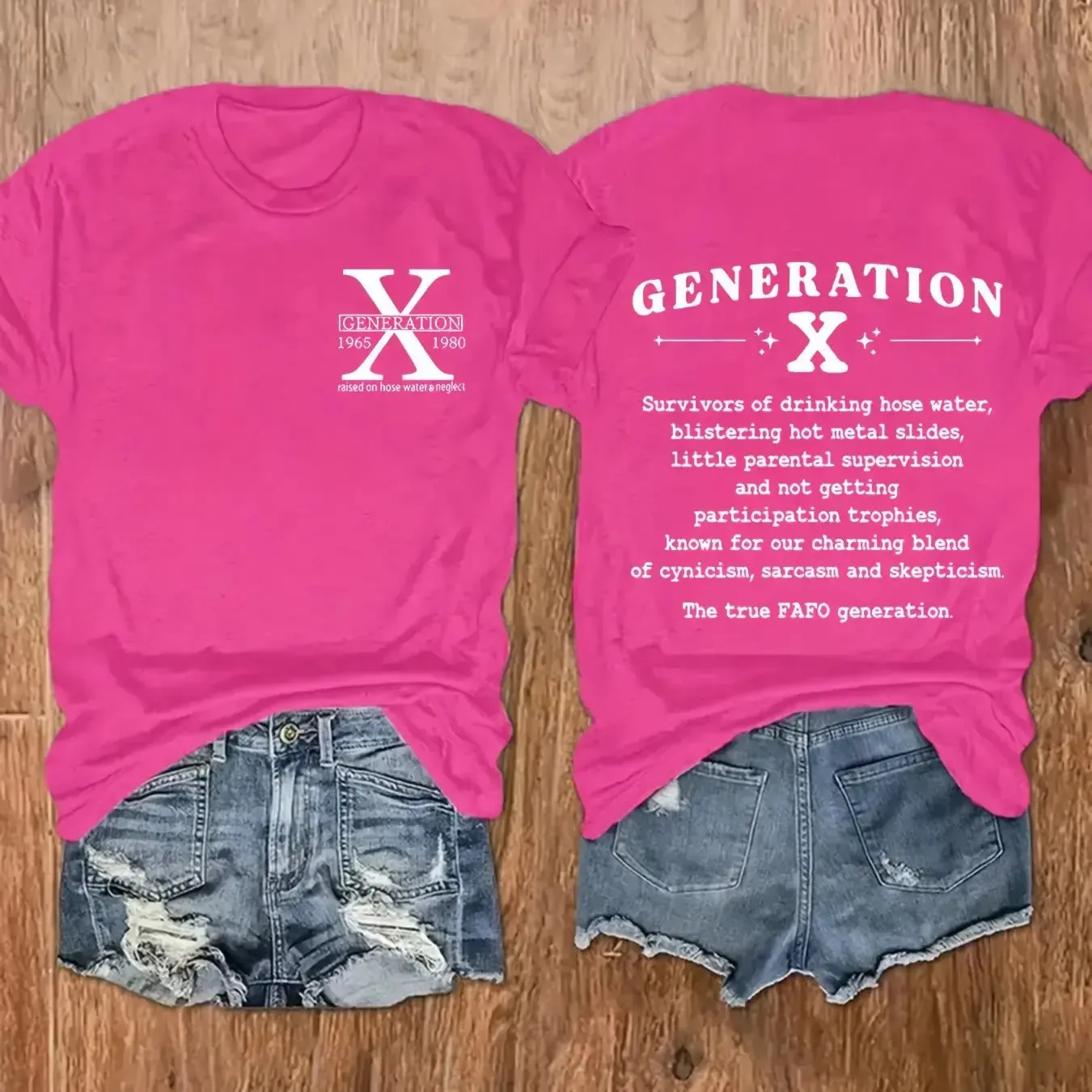 Chic Plus Size Letter Gen X Print Womens T-Shirt