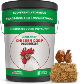 Chicken Coop Deodorizer | Coop Refresher | Fragrance-Free Bedding | Active Carbon and Zeolite Combo Eliminates Odors | 25lbs. (11.34kg)