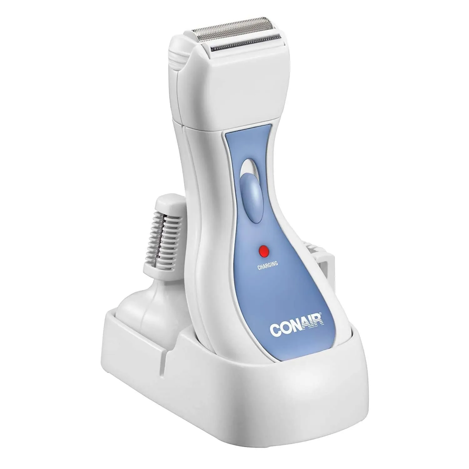 Conair Satiny Smooth All-in-One Ladies' Personal Groomer shaves legs and underarms, trim the bikini area, and even touch up eyebrows - LTGS40RCS