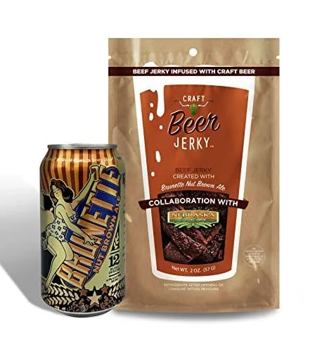 Craft Beef Jerky 3 Pack -Boulevard Tank 7 Infused Beef Jerky, Nebraska Brewing Brown Ale Infused Beef Jerky, Cinder Block Porter Infused Beef Jerky