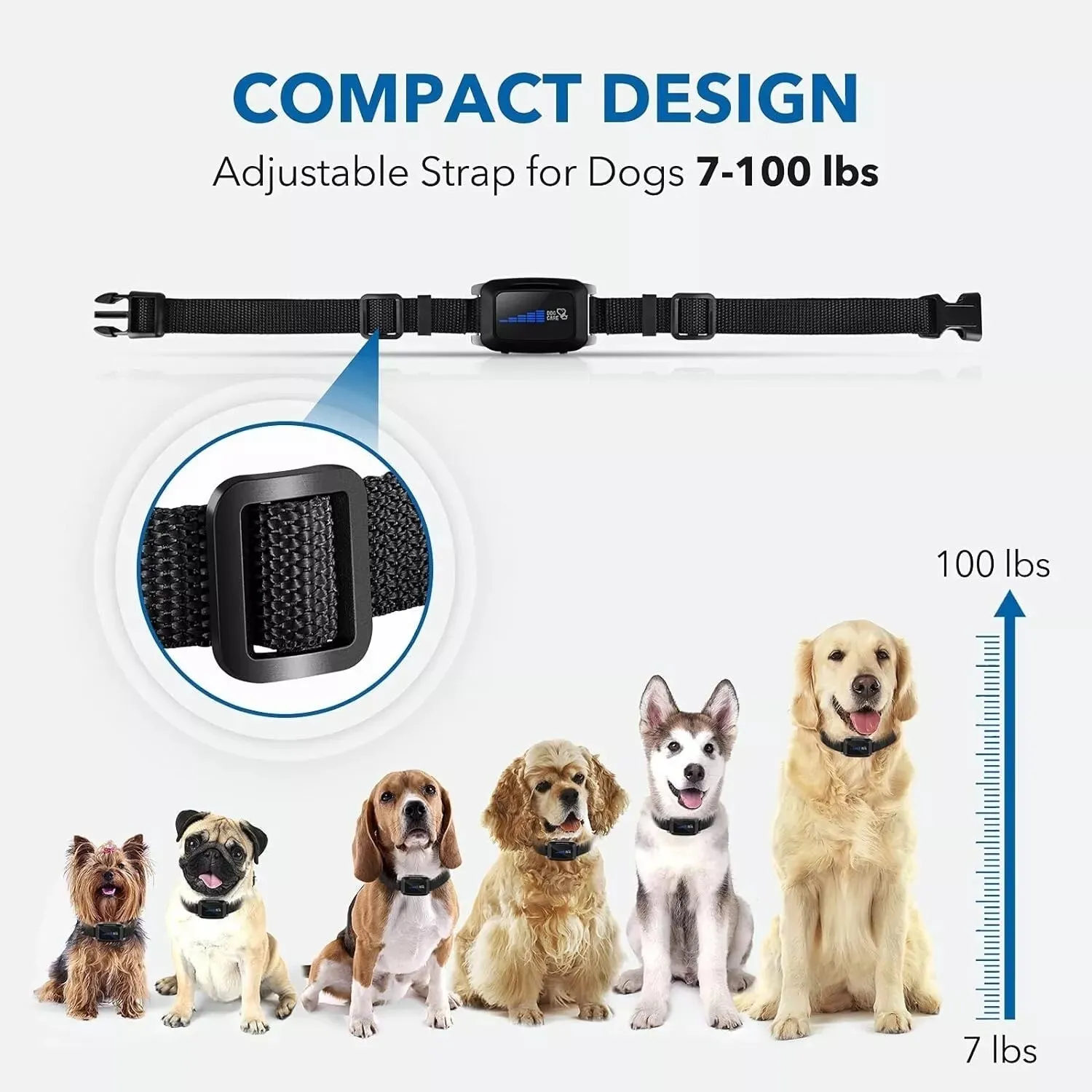 Dog Bark Collar Rechargeable with Intelligent Bark Control Vibration
