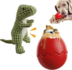 Dog Toys for Aggressive Chewers Large Dogs 2Pack,Puppy Chew Toys,Natural Rubber Indestructible Dog Toys,Treat Dispensing Dog Toy - Stuffable Dog Toy for Chewing & Playing
