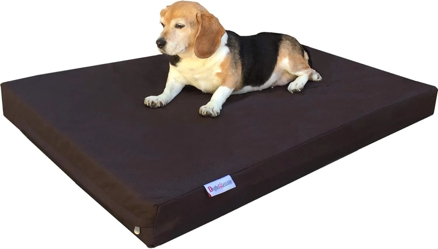 Dogbed4less Orthopedic Dog Bed with Memory Foam for Pet, Waterproof Liner with Durable Nylon and Bonus Antislip Microsuede External Covers (Ballistic in Seal Brown, Medium 37" Length X 27" Width)