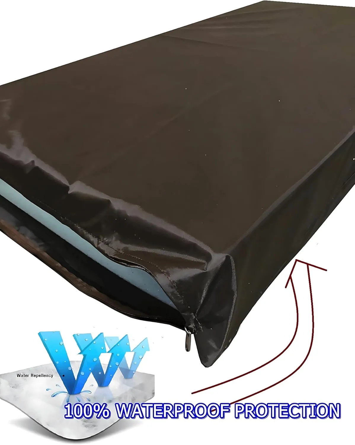 Dogbed4less Orthopedic Dog Bed with Memory Foam for Pet, Waterproof Liner with Durable Nylon and Bonus Antislip Microsuede External Covers (Ballistic in Seal Brown, Medium 37" Length X 27" Width)