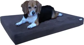 Dogbed4less Orthopedic Gel Memory Foam Pet Dog Bed, Waterproof Liner with Microsuede Cover and Extra External Case (Microsuede in Espresso, 37X27X4 Inches Medium Large)