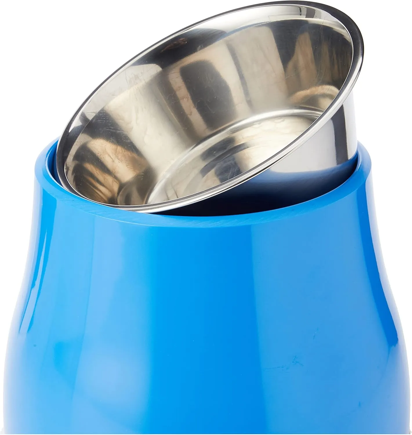 Dogit Elevated Dog Bowl, Stainless Steel Dog Food and Water Bowl for Large Dogs, Blue, 73751