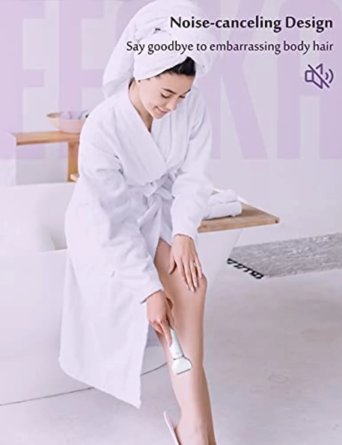 EESKA Bikini Trimmer for Women, 2-in-1 Rechargeable Womens Electric Shaver Pubic Hair Trimmer for Legs Arm and Bikini Hair, Painless Hair Removal Groomer Kit, IPX7 Waterproof Wet and Dry Use, White