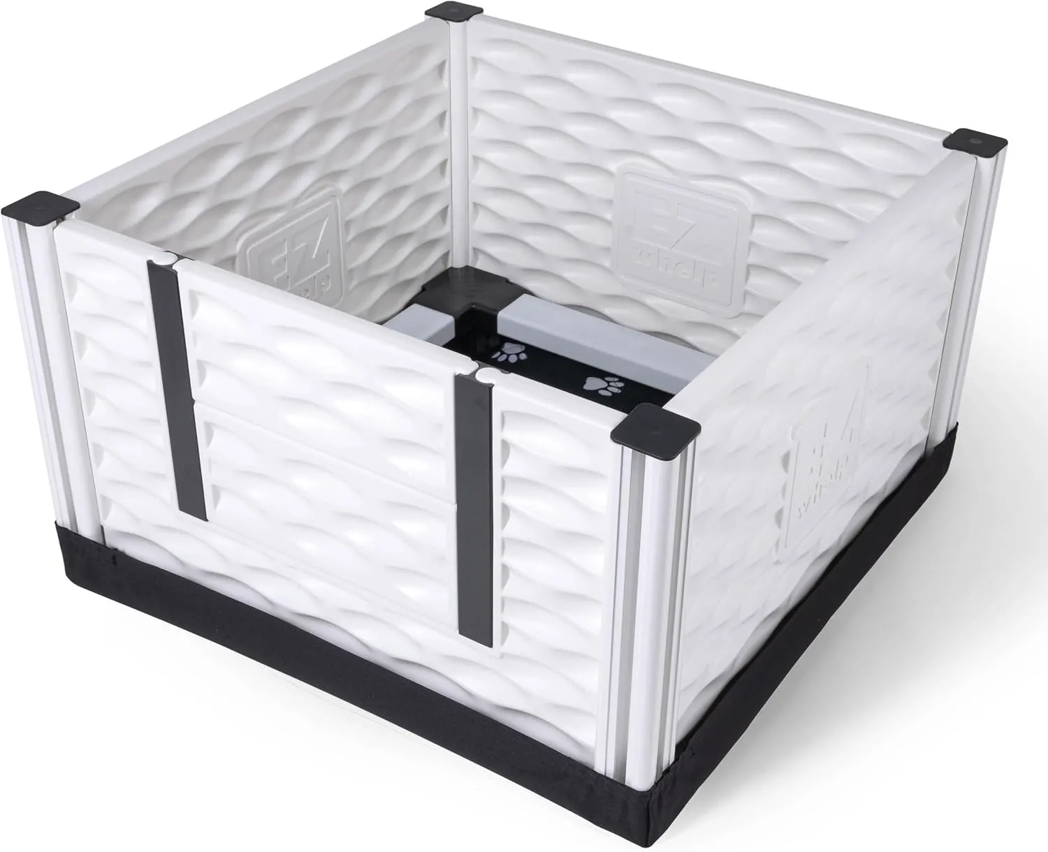 EZwhelp EZclassic 28"x28"x18" Small Padded Dog Whelping Box with Rails, Puppy Whelping Supplies, Black Pad