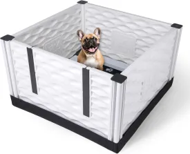 EZwhelp EZclassic 28"x28"x18" Small Padded Dog Whelping Box with Rails, Puppy Whelping Supplies, Black Pad
