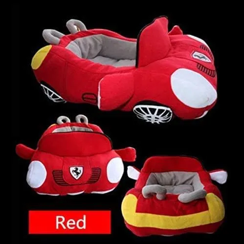 Fun Car Shaped Pet Bed Dog Beds Removable Pillow Washable Pet Bed Cat Beds Fulffy Anti-Slip Pet Sleeping Mat Accessories Indoor and Outdoor Large,Medium,Small Dogs Breeds (Red 2)