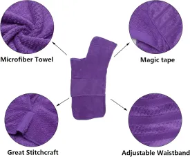 Geyecete Pineapple Grid Fast Drying Super Absorbent Dog Cat Bath Robe Towel - Purple, XL