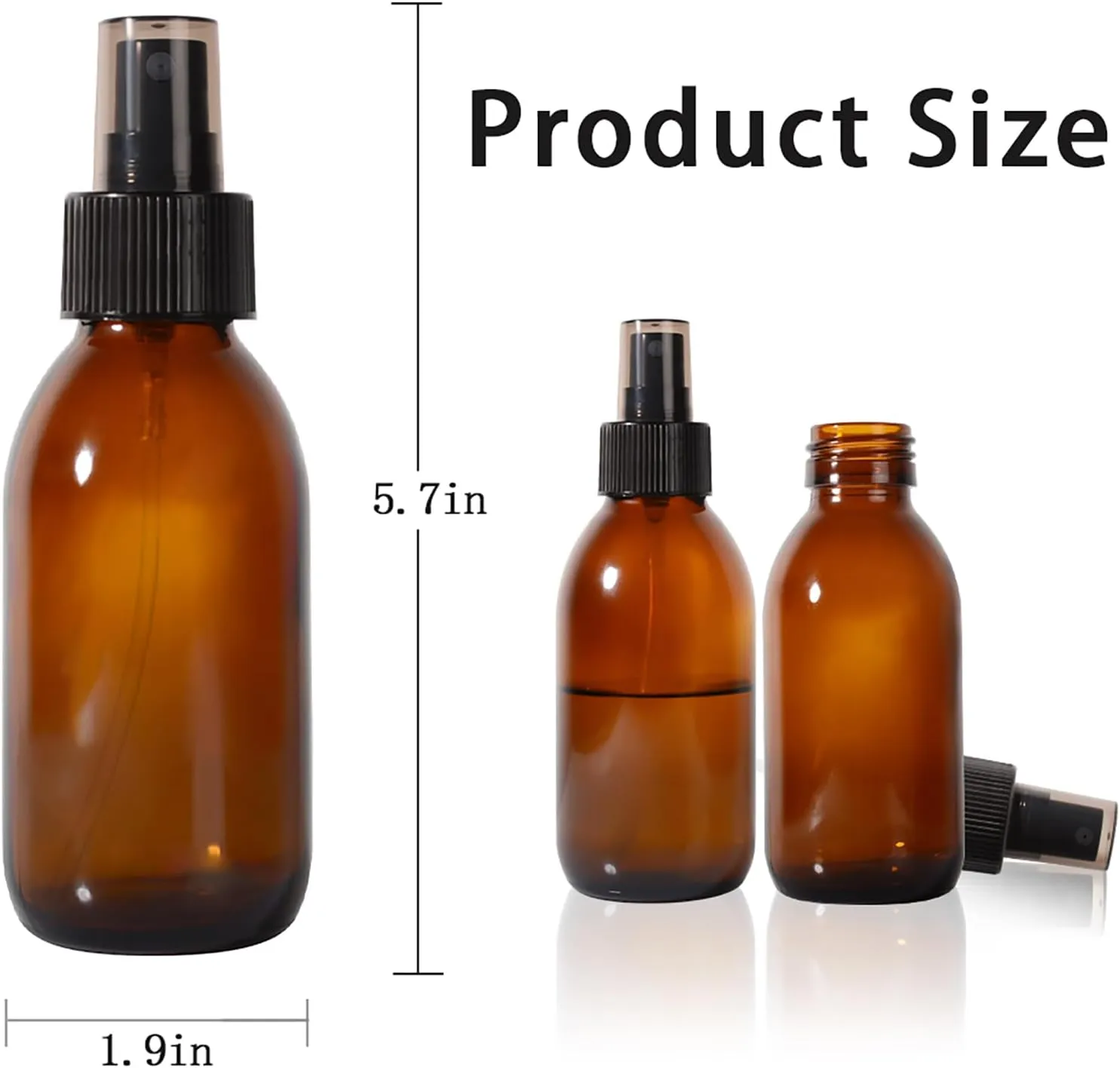 Glass Spray Bottles,4oz Refillable Empty Bottle for Hair, Essential Oil,Plants, Cleaning Solutions,Small Fine Mist Spray(12pack)