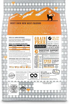 I AND LOVE AND YOU Naked Essentials Dry Cat Food - Chicken   Duck - Grain Free, Real Meat, No Fillers, Prebiotics   Probiotics, 3.4lb Bag (Pack of 2)