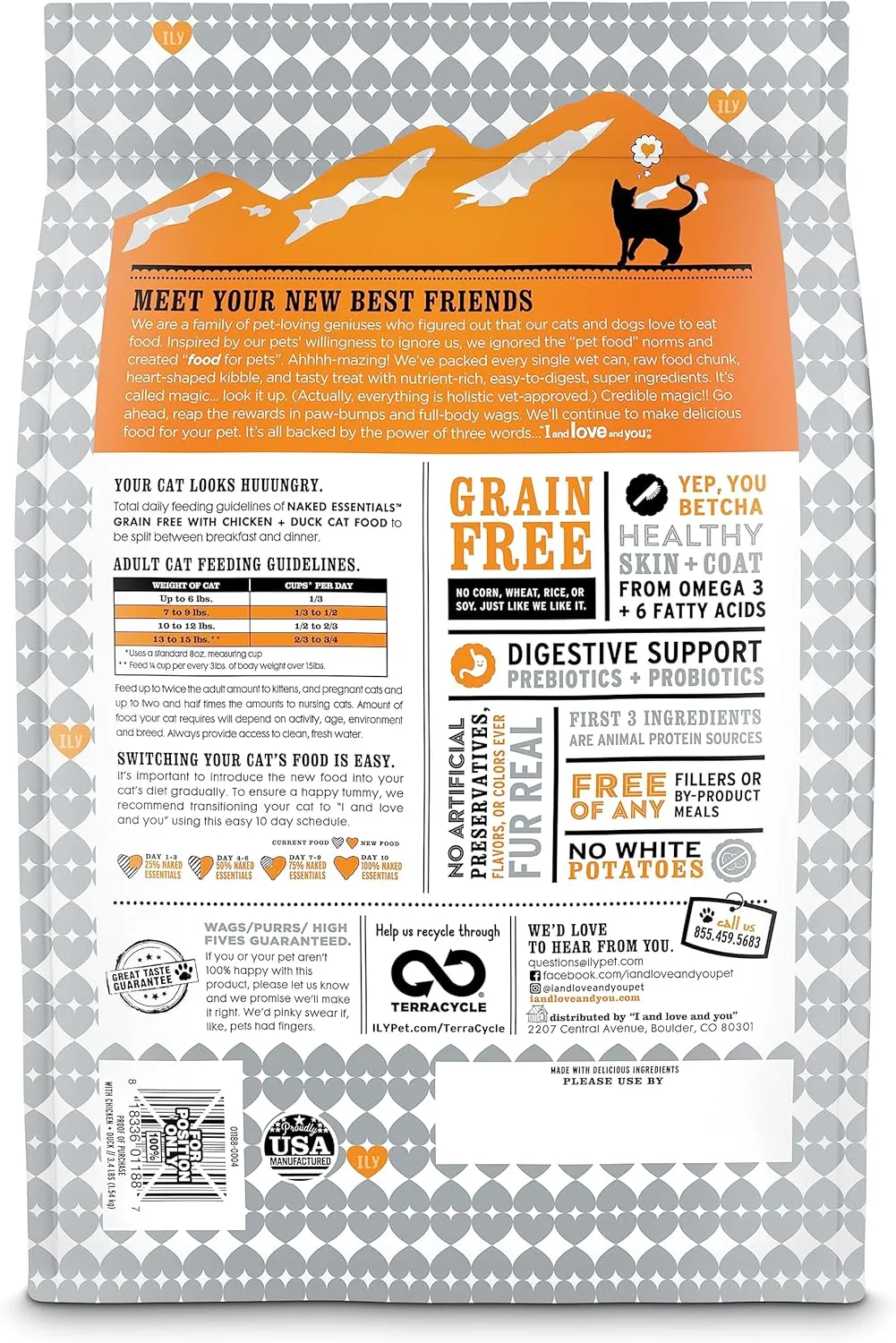 I AND LOVE AND YOU Naked Essentials Dry Cat Food - Chicken   Duck - Grain Free, Real Meat, No Fillers, Prebiotics   Probiotics, 3.4lb Bag (Pack of 2)