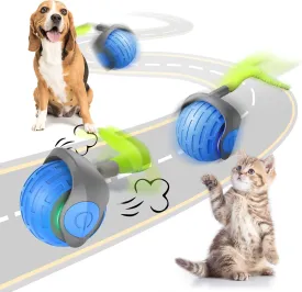 Interactive Cat Toy Balls, 2025 New Automatic Moving Cat Ball with Tail, Motion Activated Smart Self Rolling Cat Ball Toy, Cat Stimulation Toys for Bored Indoor Cats (Blue)