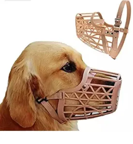 Jacky Treats Plastic Adjustable Muzzle Cum Mouth Cover (Medium)