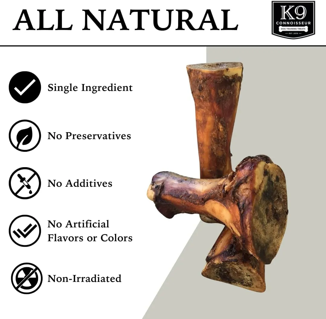 K9 Connoisseur Beef Marrow Large Dog Bones Long Lasting for Aggressive Chewers - USA Made Single Ingredient Champ Bones for Large Dogs Over 50 Pounds - 3 Pack