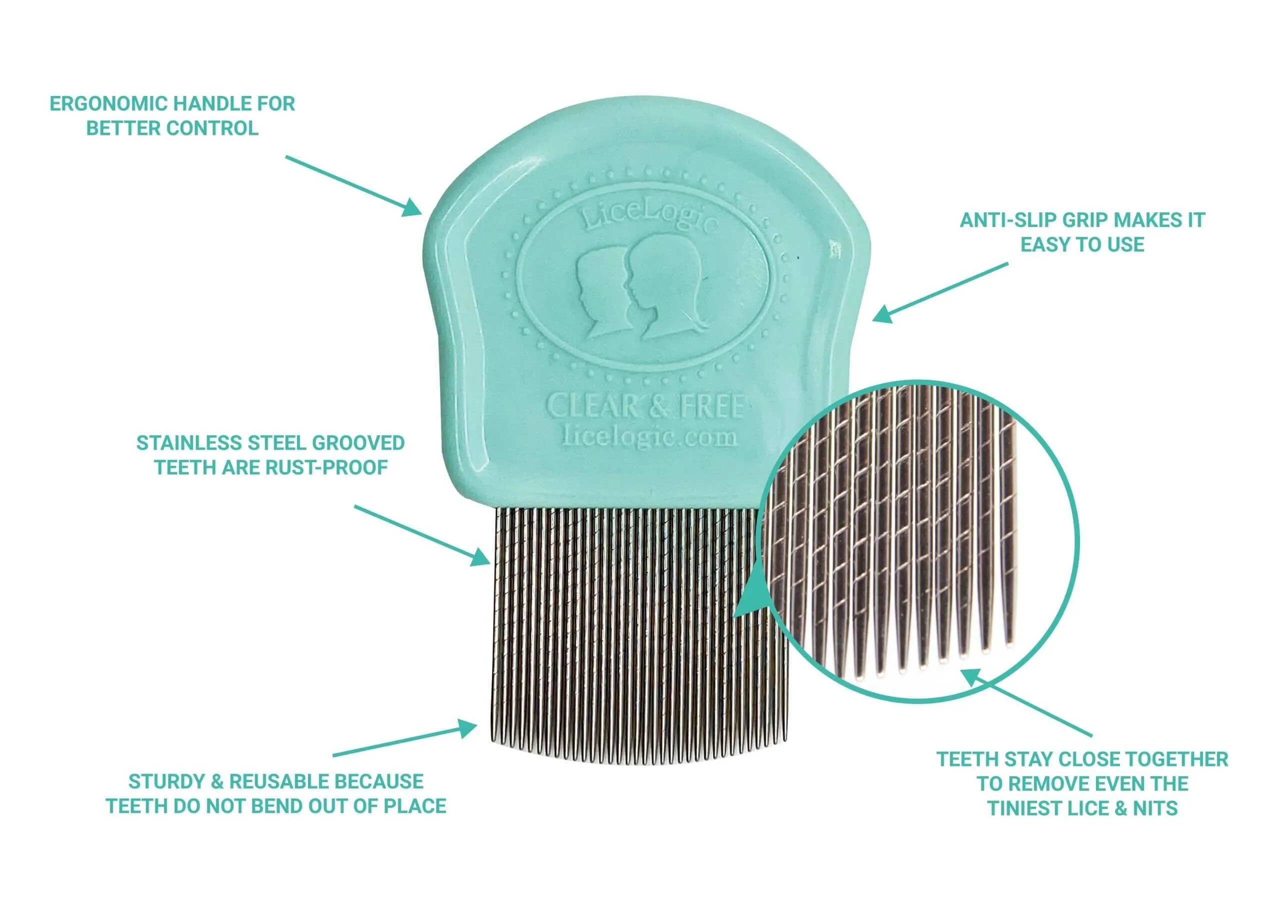 LiceLogic Clear & Free Eliminator Nit Comb