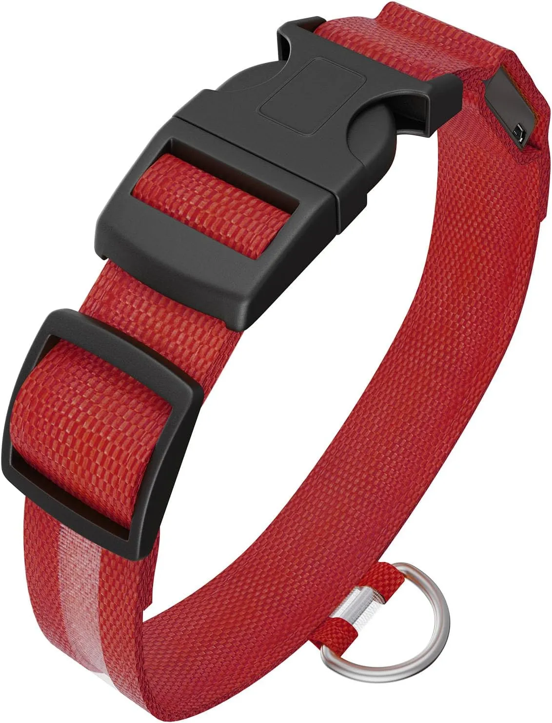 Light Up Dog Collar Rechargeable, LED Dog Collar Waterproof, Glow in Dark Dog Collar, Lighted Dog Collars for Night Walking Charging USB, Safety Dog Collar for Small Medium Large DogsM, Red