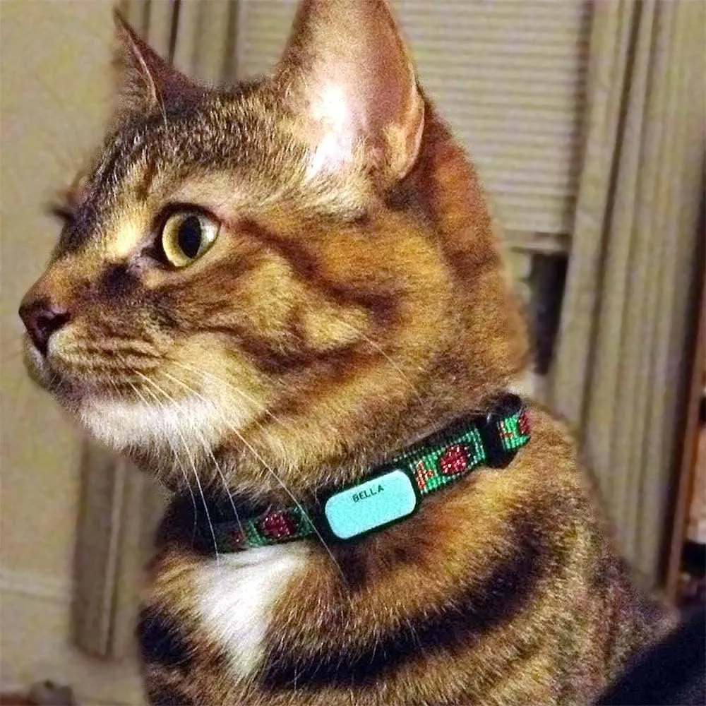 LuckyPet Pet ID Tag: Collar Tag - Attaches Flat to Any Collar - Perfect for Dogs or Cats - Custom Engraved - Durable and Silent! Medium-Black-Rectangle