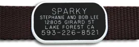 LuckyPet Pet ID Tag: Collar Tag - Attaches Flat to Any Collar - Perfect for Dogs or Cats - Custom Engraved - Durable and Silent! Medium-Black-Rectangle