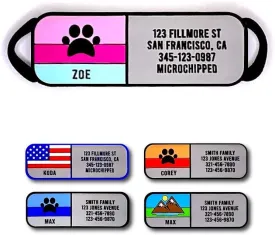 LYP Soundless Slide-On Collar Dog ID Tag - Designer Deep Engraved Silicone  Engraving Will Last - Pet ID Tags, Dog Tags, Cat Tags (Paw - Hot Pink, Medium)