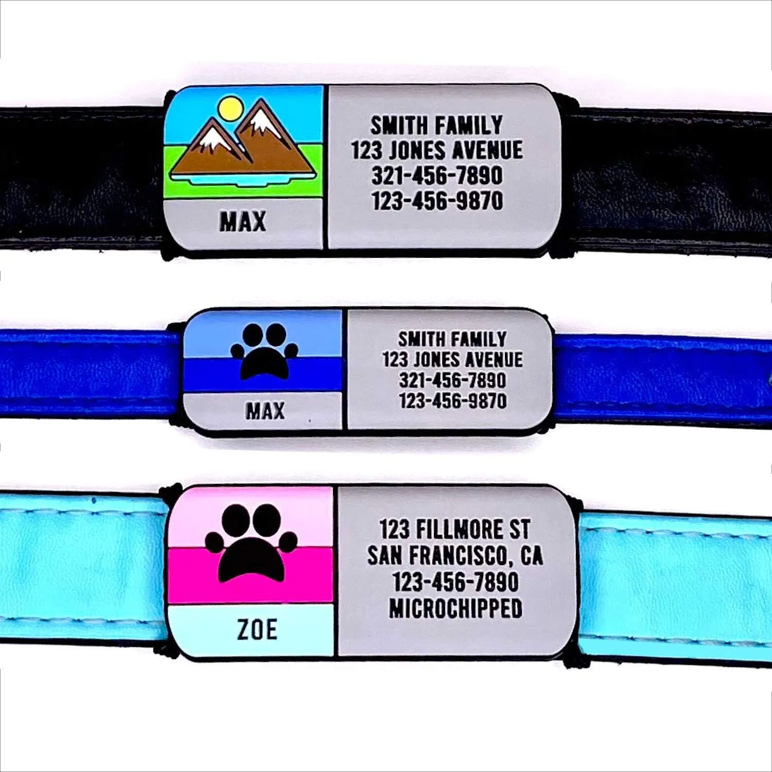 LYP Soundless Slide-On Collar Dog ID Tag - Designer Deep Engraved Silicone  Engraving Will Last - Pet ID Tags, Dog Tags, Cat Tags (Paw - Hot Pink, Medium)