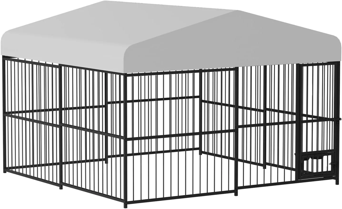 Outdoor Dog Kennel Outside Heavy Duty Dog Enclosure House Mesh Big Pet Pens Dogs Cage with Waterproof Cover Roof for Large Dog Kennels Pens