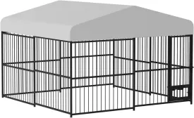 Outdoor Dog Kennel Outside Heavy Duty Dog Enclosure House Mesh Big Pet Pens Dogs Cage with Waterproof Cover Roof for Large Dog Kennels Pens