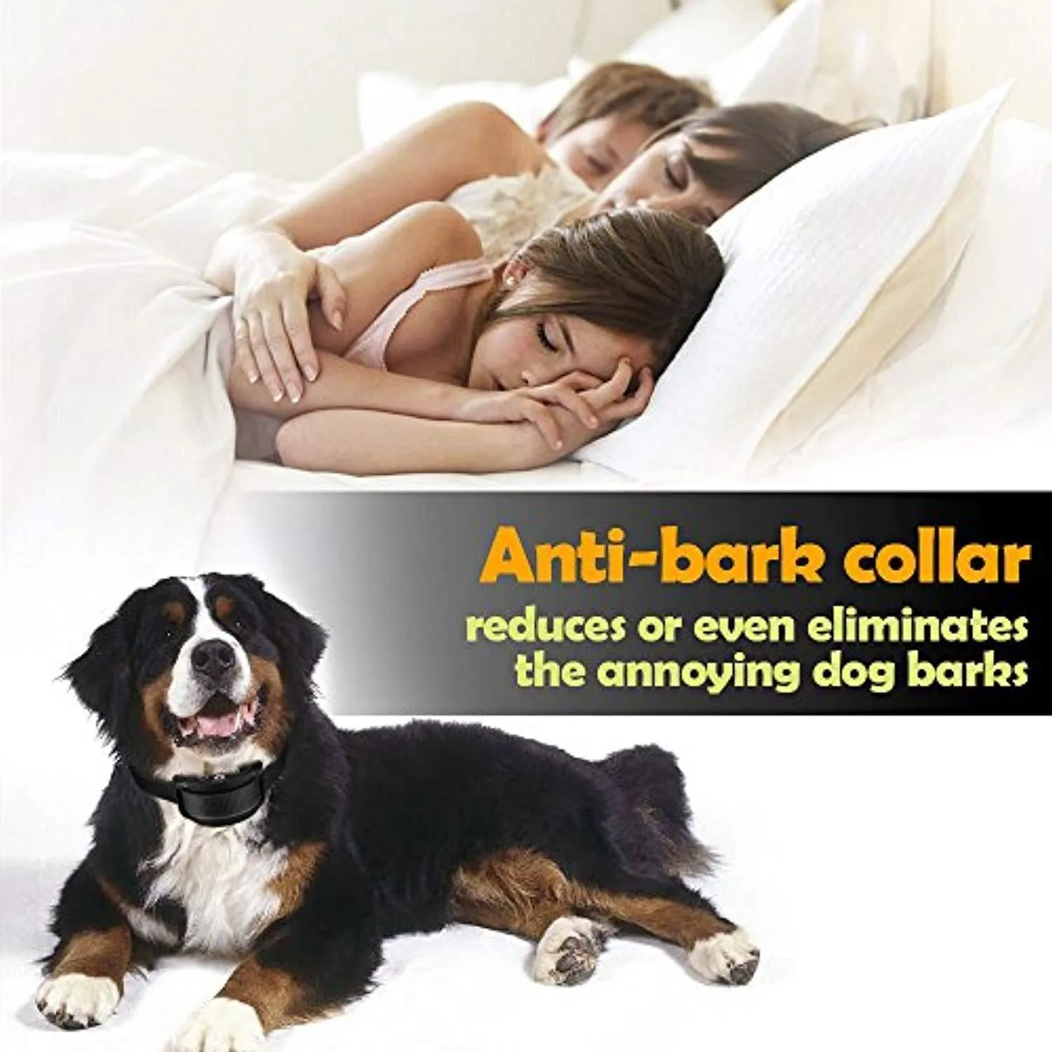 Paipaitek 2018 Upgraded Rechargeable Dog Bark Collar and Anti-Barking with 5 Levels Automatic No Bark Collar for Small Medium Large Dogs No Harm Shock Safe Stop Bark (6 lbs) (Small, Medium, Large)