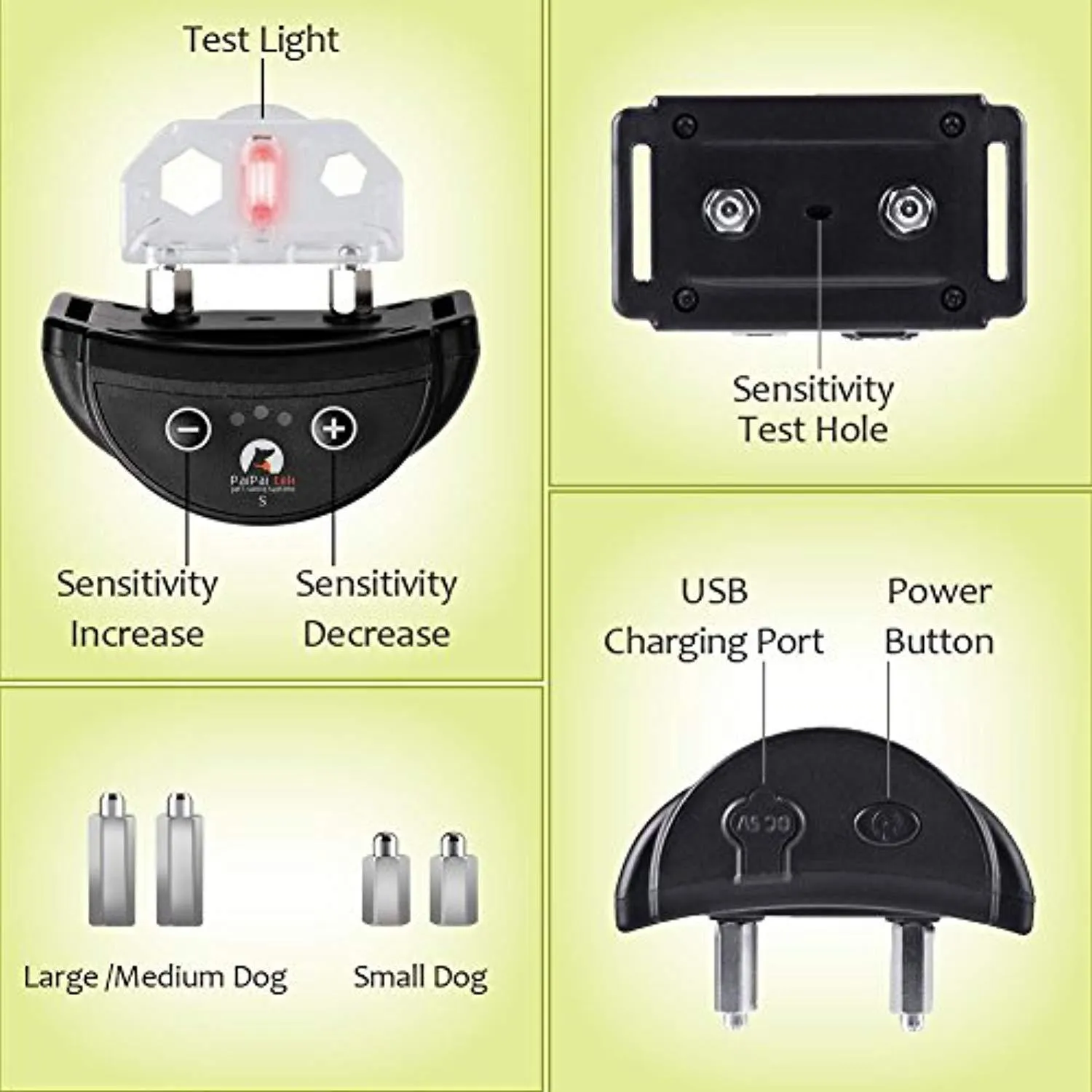 Paipaitek 2018 Upgraded Rechargeable Dog Bark Collar and Anti-Barking with 5 Levels Automatic No Bark Collar for Small Medium Large Dogs No Harm Shock Safe Stop Bark (6 lbs) (Small, Medium, Large)
