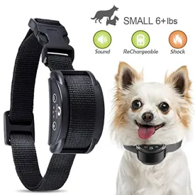 Paipaitek 2018 Upgraded Rechargeable Dog Bark Collar and Anti-Barking with 5 Levels Automatic No Bark Collar for Small Medium Large Dogs No Harm Shock Safe Stop Bark (6 lbs) (Small, Medium, Large)