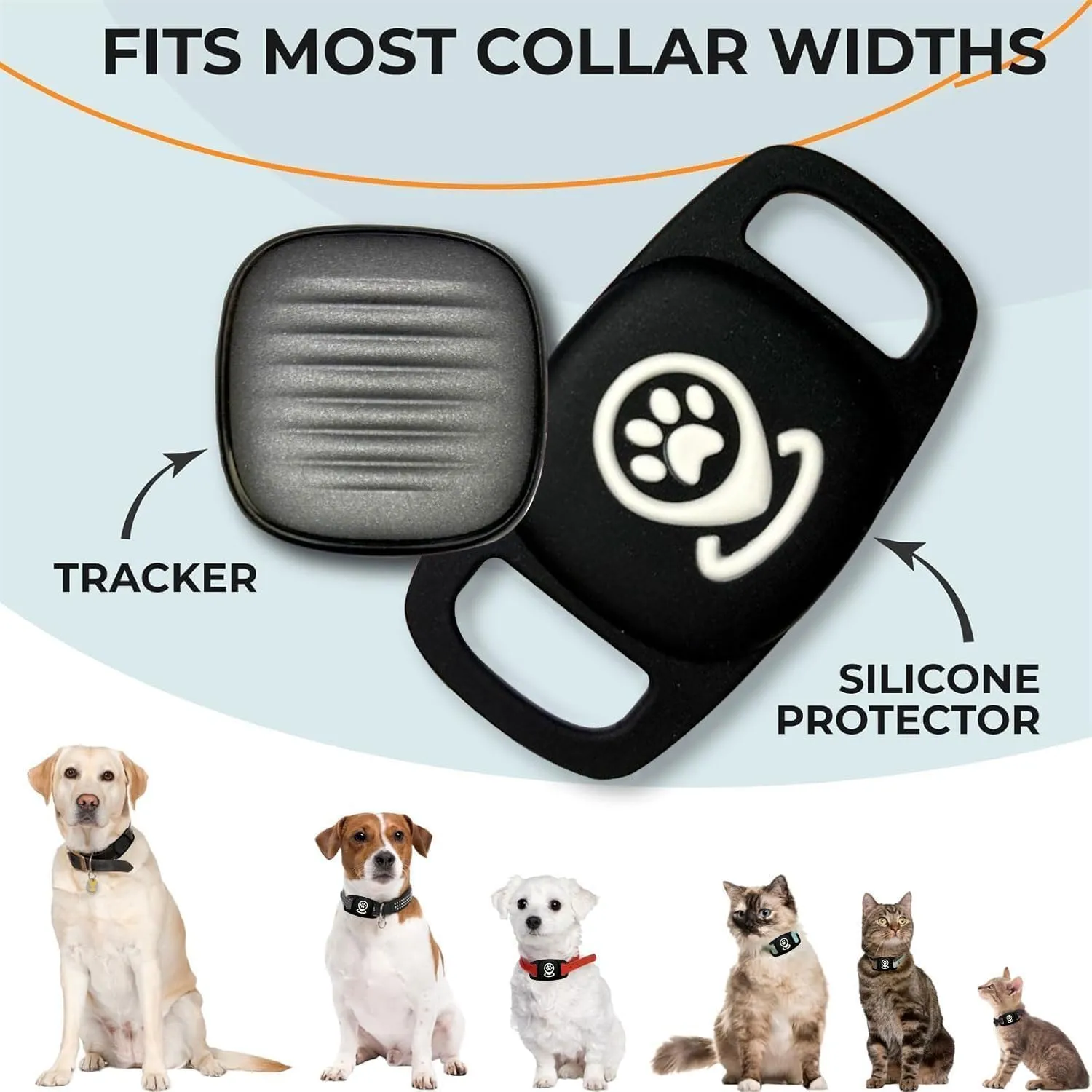 Pet Tracker for Dog, Dog Tracker Smart Pet Location Tracker with Holder, Personalized Smart Item Finder, MFi Certificated Dog Tracking Device, No Monthly Fee, Works with Find My(iOS Only), Black