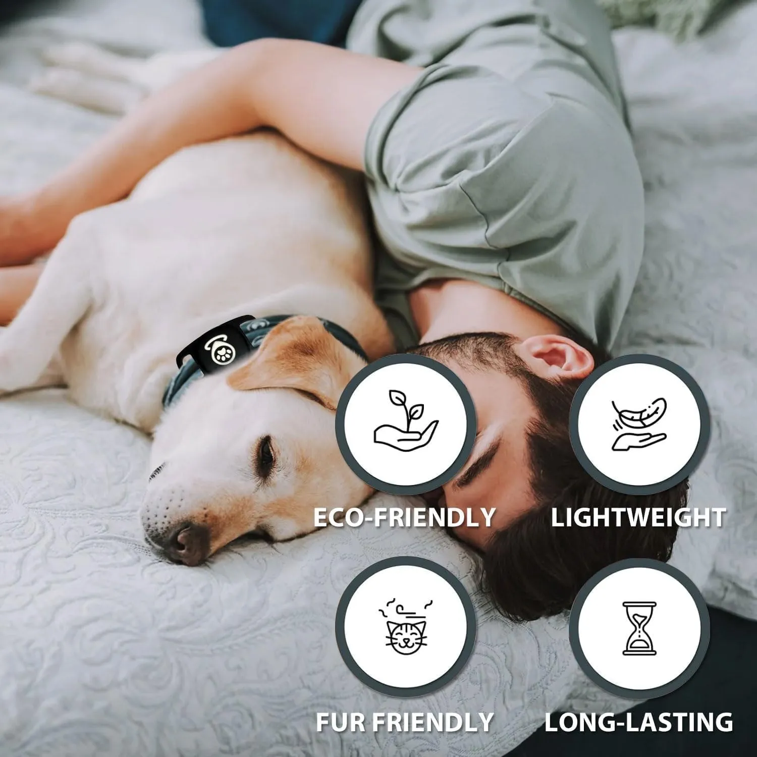 Pet Tracker for Dog, Dog Tracker Smart Pet Location Tracker with Holder, Personalized Smart Item Finder, MFi Certificated Dog Tracking Device, No Monthly Fee, Works with Find My(iOS Only), Black